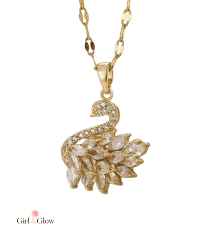 Swan Zircon Necklace – Elegant Crystal Pendant for Women & Girls
